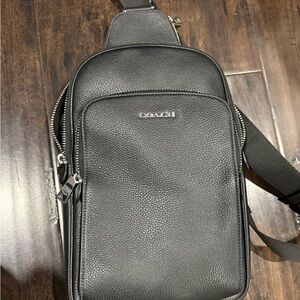 Coach Black Leather Belt Bag